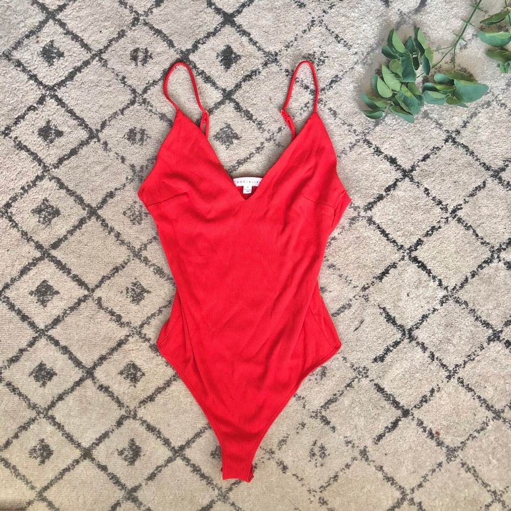 Socialite red bodysuit